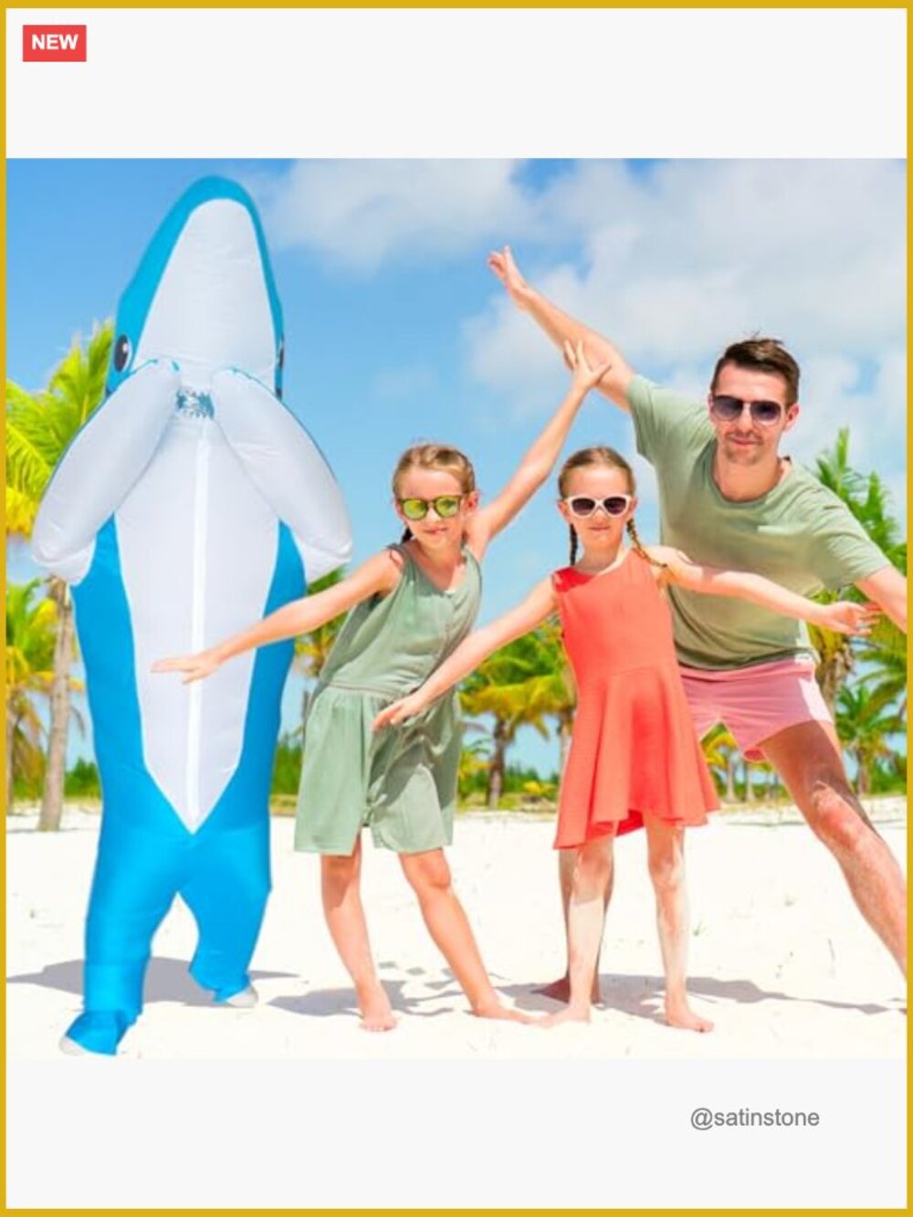 Inflatable Shark Costume for Adults Halloween Cos Play Party Blow Up - Picture 4 of 7